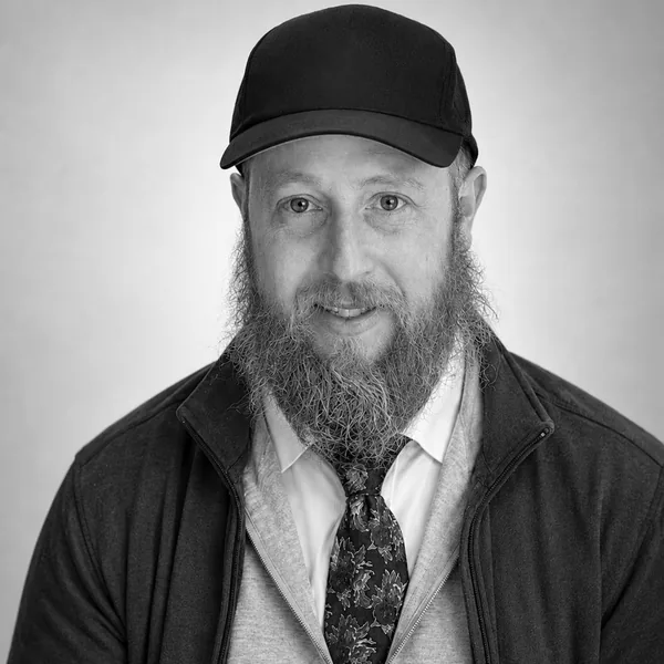 Black-and-white portrait of Rabbi Harry