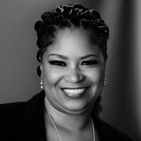 Black-and-white portrait of Dr. Sonya Pearson